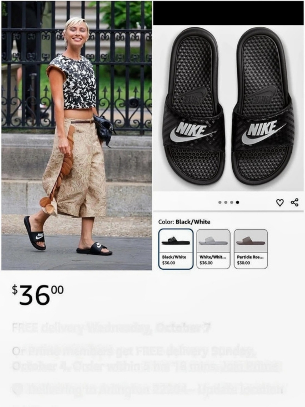 Nike Benassi Black & White US 7